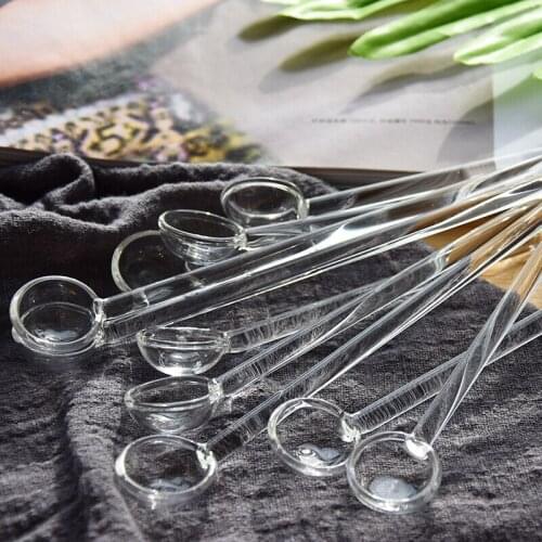 Glass Coffee Spoon Teaspoons Seasoning Tea Stirring Spoon Ice Cream Dessert Scoop Teaspoon Creative Flatware Gift