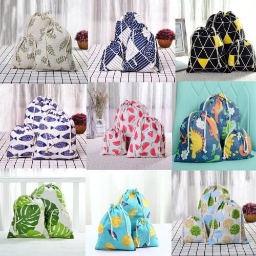 Cactus Pineapple Drawstring Cotton Linen Storage Bag Christmas Gift Candy Ewelry Organizer Makeup Cosmetic Coins Keys Bags 49003