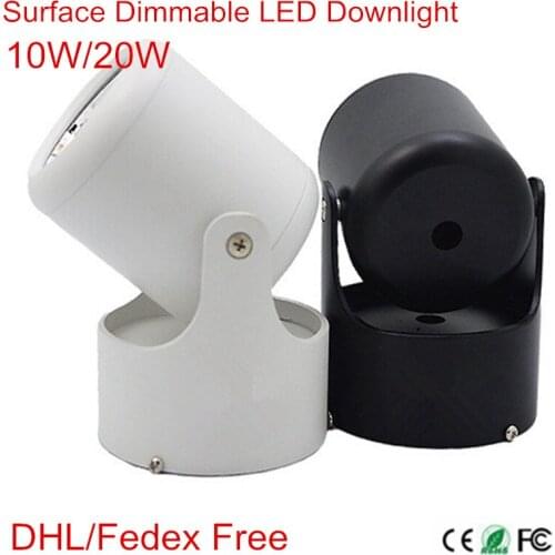 Dimmable 10W 20W Surface Mounted Spot light 180 Degree Rotation Ceiling Lamp LED DownLight AC85-265V 10pcs/lot,DHL Free ship