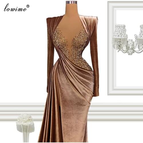 5 Styles Long Sleeves Prom Dresses Mermaid Vintage Evening Gowns For Women Turkish Couture Celebrity Dress вечернее платье 2021