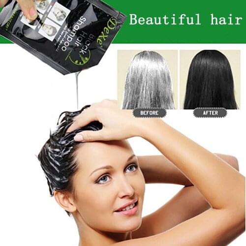 10PC/lot Black Hair Shampoo White Hair into Black Instant Hair Dye Natural Black Only 5 Minutes Grey Hair Removal Dye Color