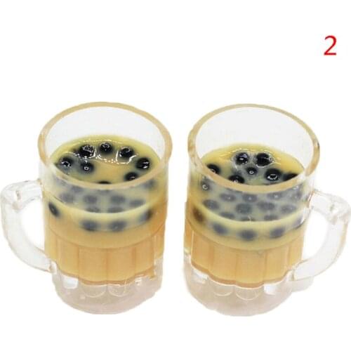 2Pcs 1/12 1/6 Dollhouse Beer Cup Miniature Scene Milk Tea Cup Model Kitchen Toys