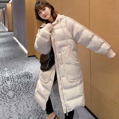 2020 Plus size Down cotton Jacket Female Korean loose Long Cotton Jacket Winter coat Jackets Quality Hooded Warm Parka Overcoat