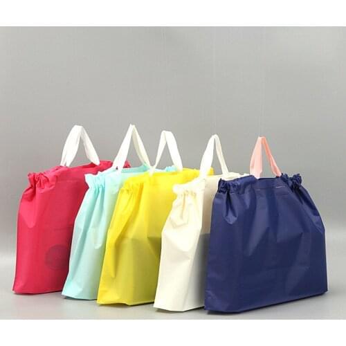 25pcs Cute colors plastic bag clothing bra underwear jewelry gift packing bag large pouch storage package with handle