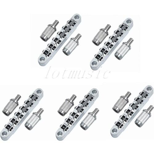 5 Sets Chrome Guitar Tune-o-Matic Bridge ABR-1 Style for Electric Guitar Replacement Parts
