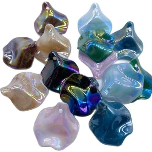 50pcs Flower Petals Leaves Charms Pendants Earrings Making Connectors for DIY Jewelry Findings Women Handwork Hair Accessories