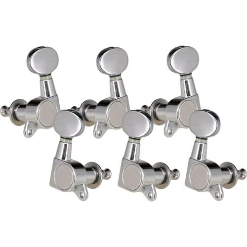 6PCS Full Sealed Guitar Tuners Tuning Pegs for Acoustic Guitar Part 3R3L Silver