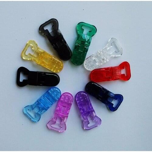 DHL Free Shipping 5000 Pcs 10mm Transparent T shap Plastic Baby Pacifier Clips Dummy Clip Suspender Clip