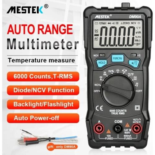 Digital Multimeter 6000 Counts AC/DC Ammeter Fuse Alarm Diode Volt Ohm Tester Meter Multimetro With Thermocouple LCD Backlight