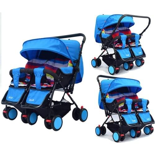 Twins Baby Stroller Folding Double Baby Stroller for Twins Travel Umbrella Car Baby Carriage Can Lie Down Pram Wheelchair 0~36 M