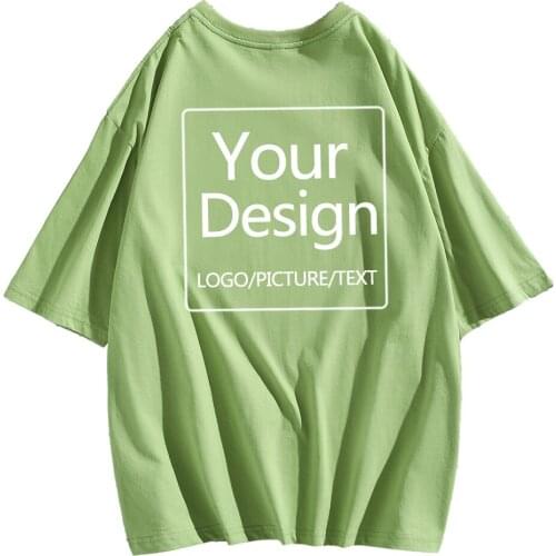 Custom Your Images T Shirts Cotton Oversized Harajuku Casual T-Shirt Summer Short Sleeves Unisex Clothing Aesthetic Loose Tops