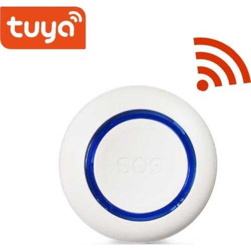Tuya WiFi SOS Button Wireless Emergency Home Burglar Alarm Sensor 2.4G Senspr Panic Button Smart life APP control notification