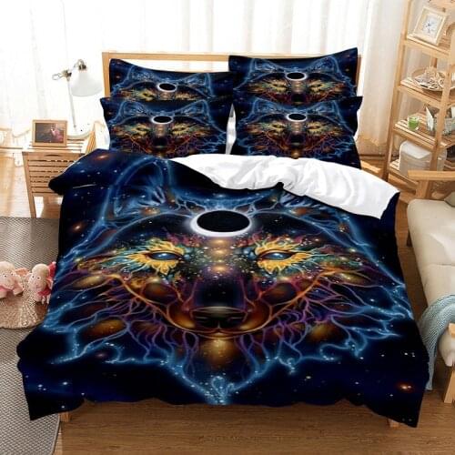 Animal Wolf and Owl Bedding Duvet Cover Set 3d Digital Printing Bed Linen Fashion Design Comforter Cover Bedding Sets Bed Set