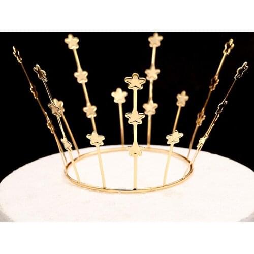 Crown Birthday Baking Accessories Flowers Birthday Cake Decoration Highlight Pearl Headdress Hair Accessories Headband UD88