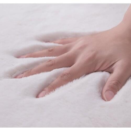 Faux Rabbit Hairs Floor Carpet Soft Sofa Area Rugs Solid Color Living Room Bedroom Rug Rectangular Fluffy Floor Mat Bedside Rugs