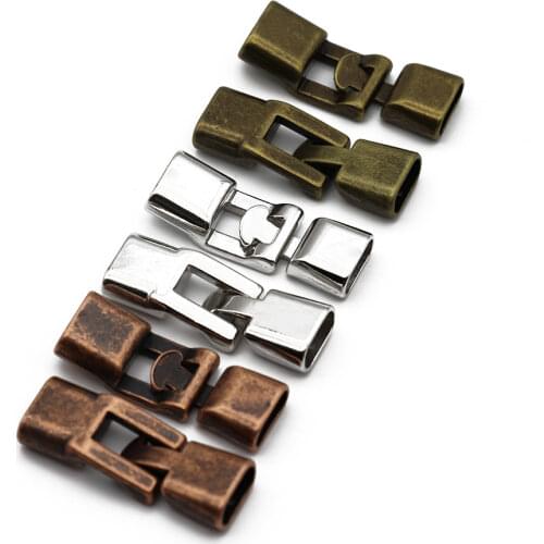 Mibrow 10pcs/set Antique Bronze Bracelet End Clasps Hooks fit 3.5*1.2cm Flat Leather Bracelet Clasps Connectors Jewelry Making