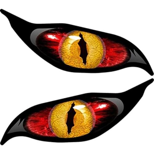 Personality Interesting Car Styling Yellow Red Evil Eye Zombie Decal Car Sticker Each Eye Rc Plane Waterproof Rearview Mirror