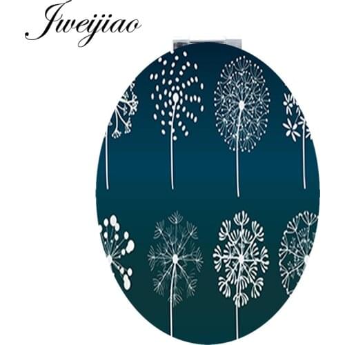 Youhaken simple Dandelion picture Health Folding Oval Mini Compact pocket mirror DIY for girls birthday DA30