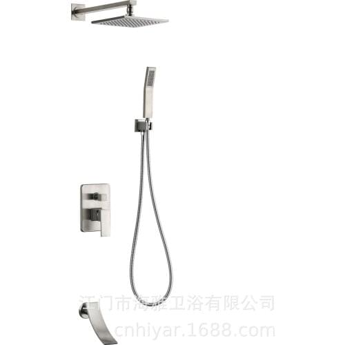 Rozin Bright Chrome 8" Ultrathin Shower Head Brass 15" Shower Arm 59" Stainless Steel Hose Wall Mounted Rainfall Showerhead