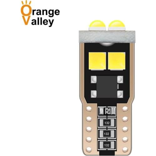 500PCS T10 Led W5W Led Bulbs 168 194 3030 SMD 6 LED Dome Reading Lamp License Plate Light Car Interior Lights Auto