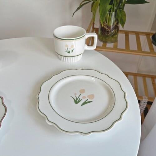 Cake Plate Vintage Dessert Dishes Ceramic Nordic Style Dinner Household Tableware Retro Wedding s Kitchen Utensils