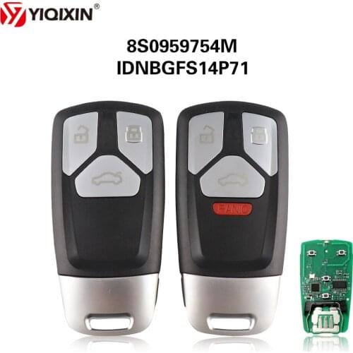 YIQIXIN Smart Remote Car Key Card For Audi A4 A5 S4 S5 Q7 SQ7 TT 2016 2019-Up With HU66 Blade 315/433Mhz Keyless Entry