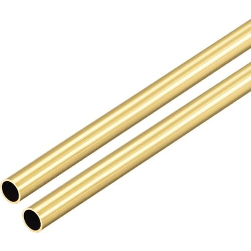 Uxcell 2 Pcs Brass Round Tube 300mm Length 6mm OD 0.5mm Wall Thickness Seamless Straight Pipe Tubing