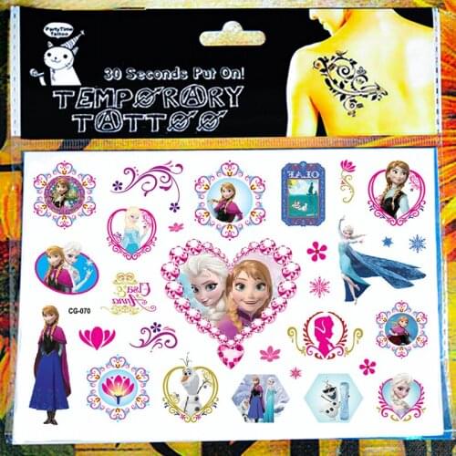 SHNAPIGN Ice Princess Sister Child Temporary Tattoo Body Art Flash Tattoo Stickers 17*10cm Waterproof Henna Tato Car Styling
