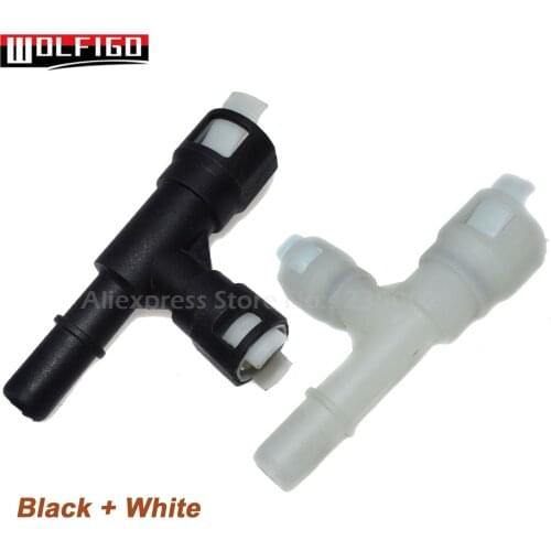 WOLFIGO Black / White HVAC Heater Hose Connector 15055343, 19130058 for Suburban Tahoe Yukon 19257, 19257317, 19257318,15055342