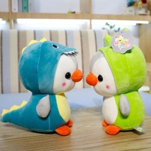 1Pc Cute Penguin Plush Toy Animal Penguin Cosplay Unicorn Bee Frog Dinosaur Stuffed Doll Small Pendant Keychain Gift for Friends