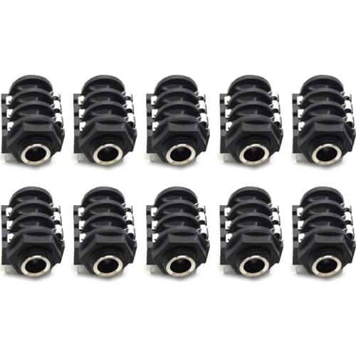 10Pcs 6PIN 6.35mm Microphone Female Stereo Audio Socket Jack Connector High Quality Stereo Socket Jack
