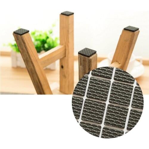 12pcs/set Thicken Soft TPR Non-slip Leg Caps Rubber Feet Protector Pads Furniture Table Covers Square Bottom
