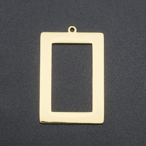 5pcs/lot 100% Stainless Steel Hollow Square Geometric DIY Earring Charm Connector Wholesale Accpet OEM Order Never Fade