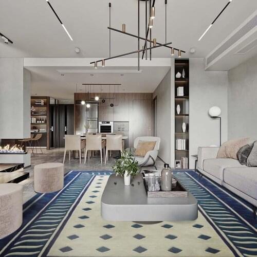 Bedroom Acrylic Carpets For Living Room Rectangular Non-Slip Geometric Pattern Can Be Customized Handmade Cut Flower Carpet