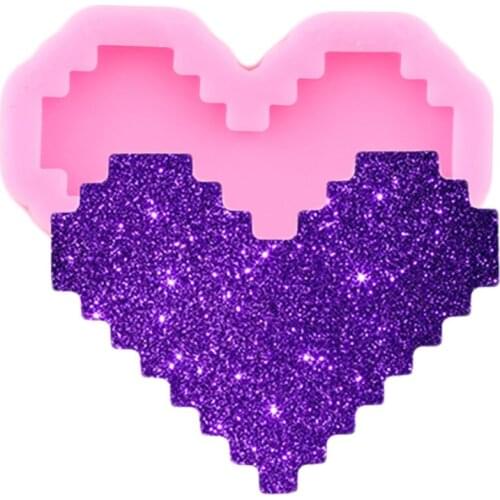 Shiny Glossy Heart Shape Keychain Molds DIY Craft Resin Epoxy Silicone Molds Jewelry Making Necklace Pendant Polymer Ckay Mould
