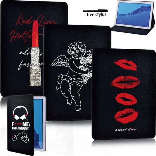 For Huawei MediaPad M5 Lite 10.1"/M5 10.8"/T3 8.0/T3 10 9.6"/T5 10 10.1" Tablet Anti-Dust Durable Tablet Protective Case+Stylus