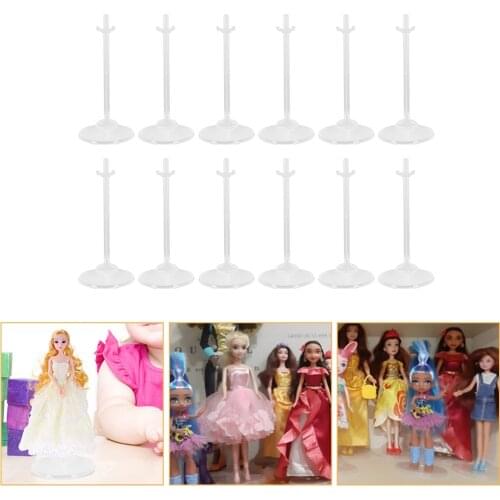 12pcs Plastic Doll Holder Standing Bracket Waist Support Doll Eco-Friendly Stand Holder for House Toy Model DIY
