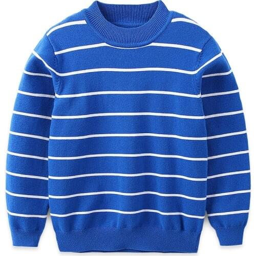 Childrens sweater boys' and girls' round neck striped sweater