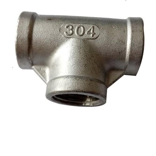 1/4" BSP Female X Female X Female Thread Pipe Fitting 3 way Tee Equal Stainless Steel 304 SS304BSPT-FT-1/4