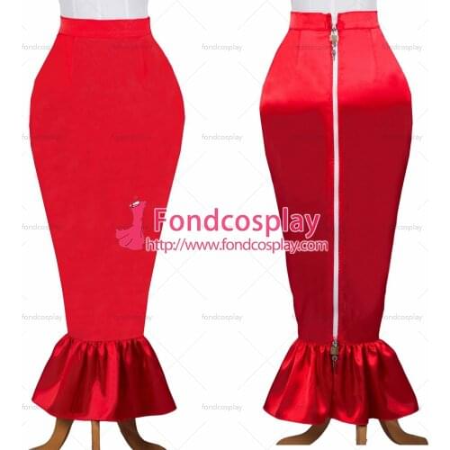 Sissy maid satin skirt lockable Uniform cosplay costume Tailor-made[G3719]