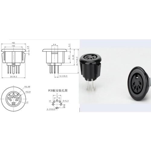 Circular S terminal DS-5-07A S-video Video socket DS DC female socket 5PIN New and original