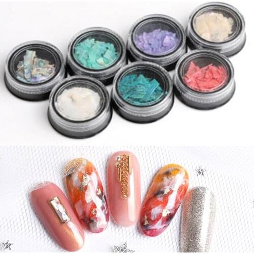 Crushed Natural SeaShell Fragment Thick Shiny Nail Art Decoration UV Gel Tip Pearl Shell Pieces Nail Tip Decoration Nail Art