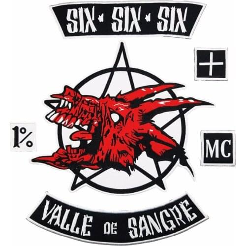 SIX SIX SIX VALLE OE SANGRE Biker Rider Biker Rider Patch BACKING Embroidered biker Patches Badge