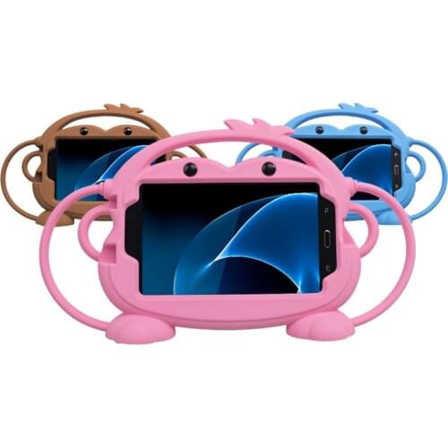 Monkey Shape Silicone Tablet PC Case For Samsung Galaxy Tab3 Lite P3200/T110/T111/T210 Anti-Scratch Case with Foldable Kickstand