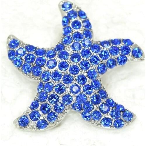 Blue Rhinestone Star Pin brooches Fashion Jewelry gift C2156 B