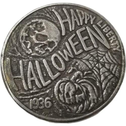 Wanderer Commemorative Coin Halloween Librty Happy Coin Pumpkin Skull Collection Coin Gift Decoration Coin 1PCS