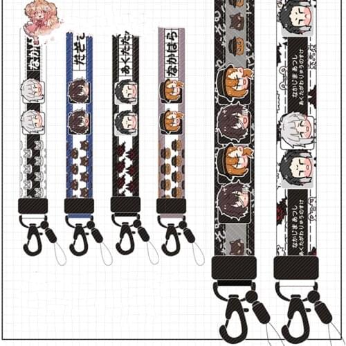 Unisex Anime Dazai Osamu Nakahara Chuya Strap Lanyard Keys ID Card Gym Mobile Phone Straps badge holder Hang Rope Lariat Lanyard