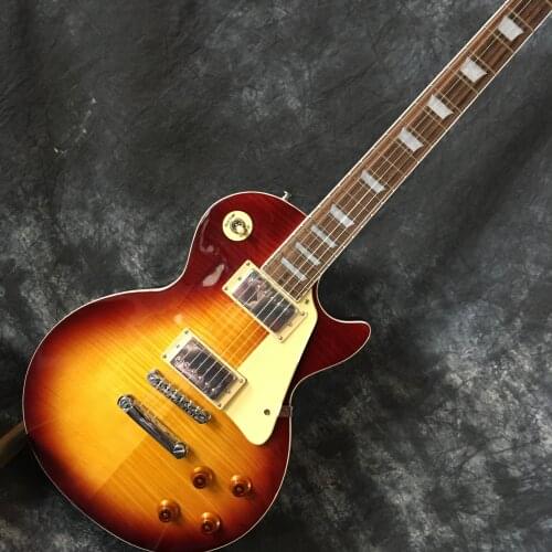 China OEM Customs shop Electric Guitar with flamed maple top mahogany wood body and neck guitar