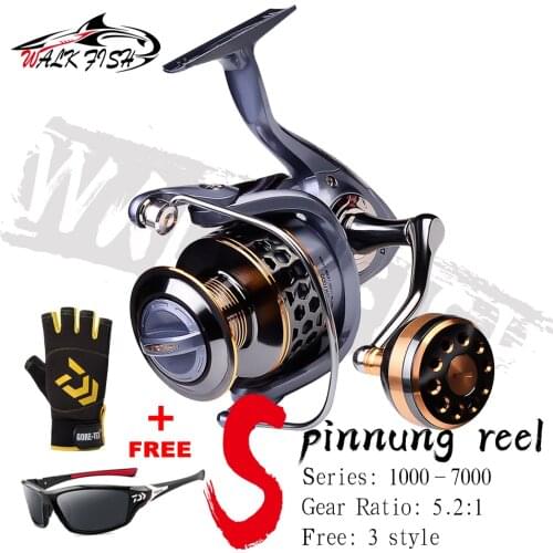 WALK FISH Fishing Reel High Speed Spinning Reel High Quality Max Drag 21KG Gear 5.2:1 Ratio Casting Reel Carp For Saltwater