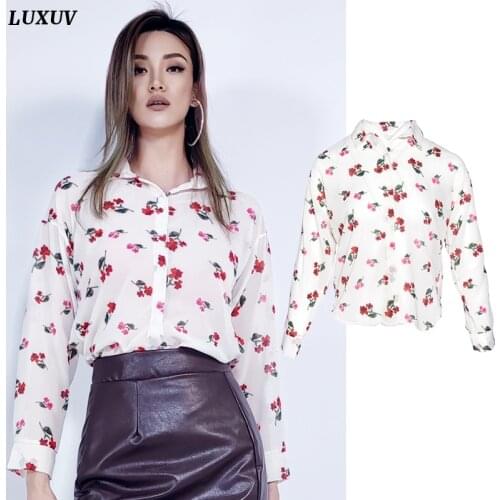 Womens Shirt Chiffon Blouses Jackets Dress Shirt Oversize Clothing Traf Ladies Flora Tee Ulzzang Harajuku Vintage T-shirt Tops
